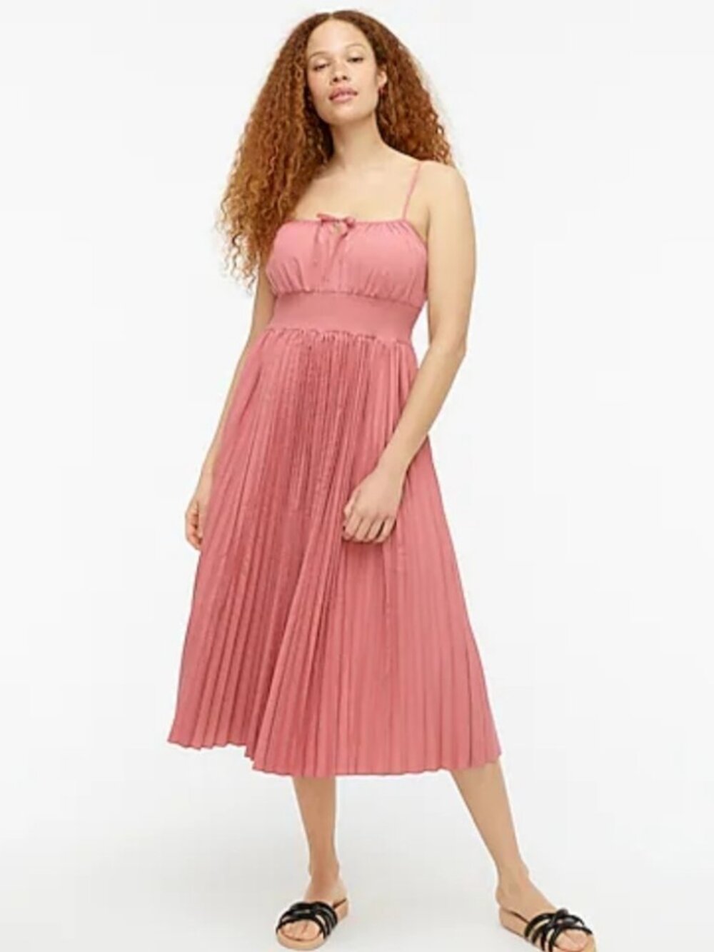 Nw/oT J. Crew Smocked Accordion Pleat Dress Size 2